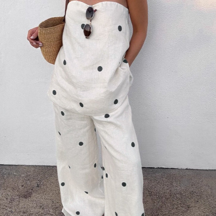 Completo Due Pezzi Polina Senza Spalline a Gamba Larga