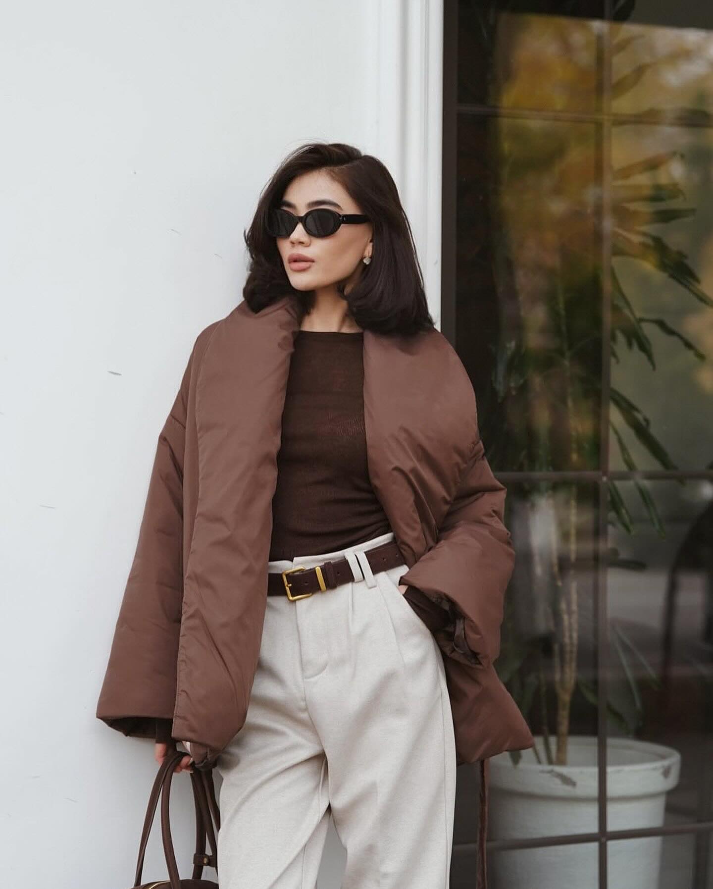 Elegant Padded Tie-Belt Winter Coat for Women - Soft Cotton Outerwear 2