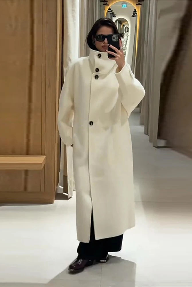 Julia Stand Collar Long Coat 0