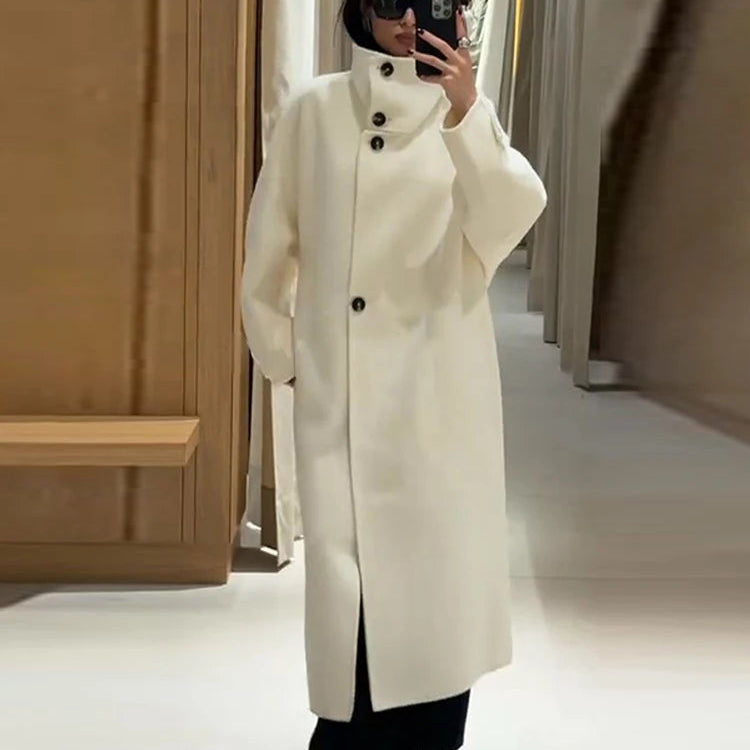 Julia Stand Collar Long Coat 0