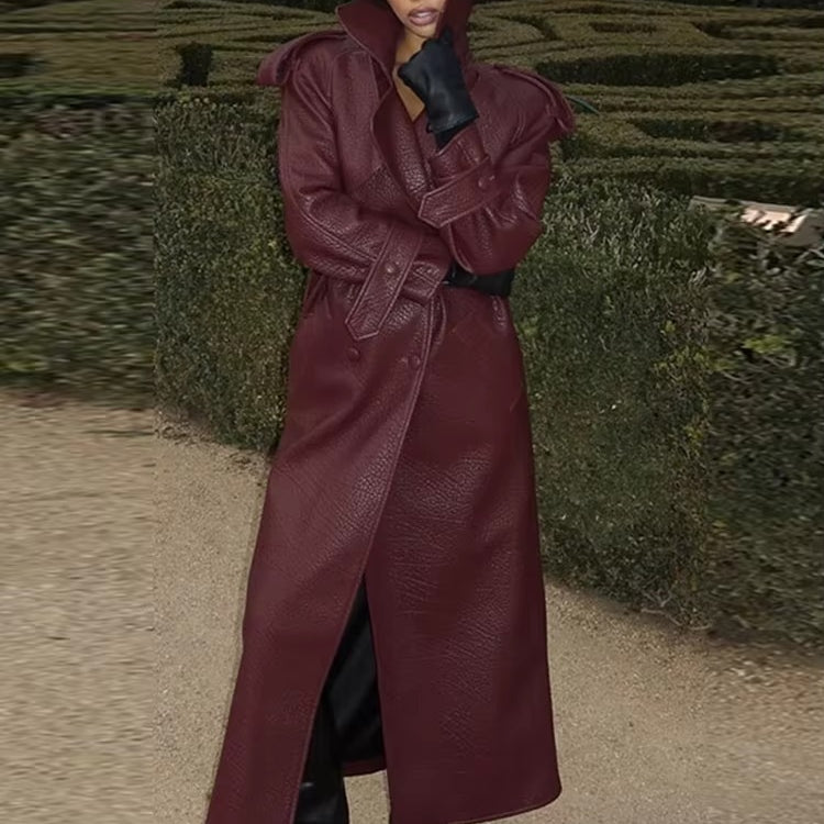 Giacca lunga in pelle Danica