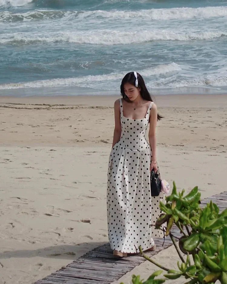 SOERA Jasmine Polka Dot Midi Dress - Dress - SOERA-054083-WHI-L-75683 L
