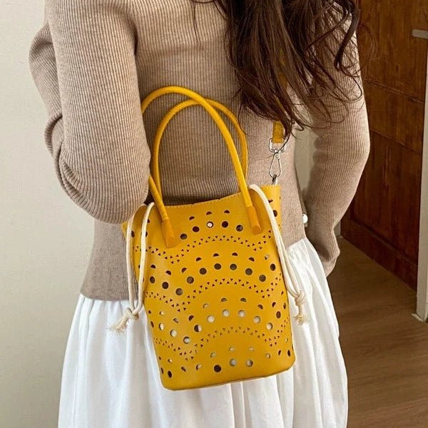SOERA Margot Hollow-Out Bucket Bag - Bag - SOERA-067267-DEF-OS-97124 Yellow