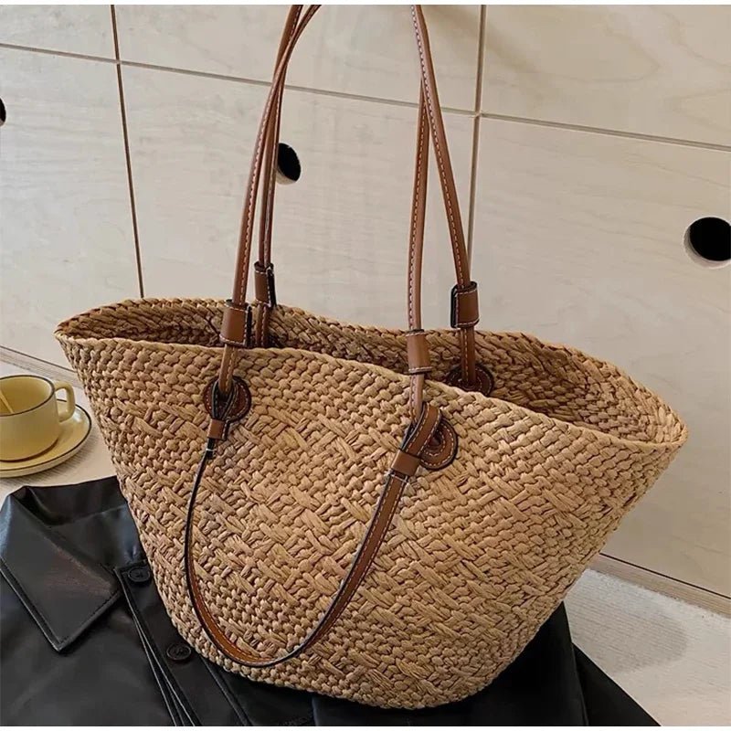 SOERA Margot Woven Summer Tote - Bag - Brown Large