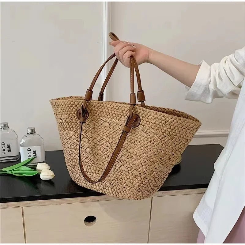 SOERA Margot Woven Summer Tote - Bag - Brown Large