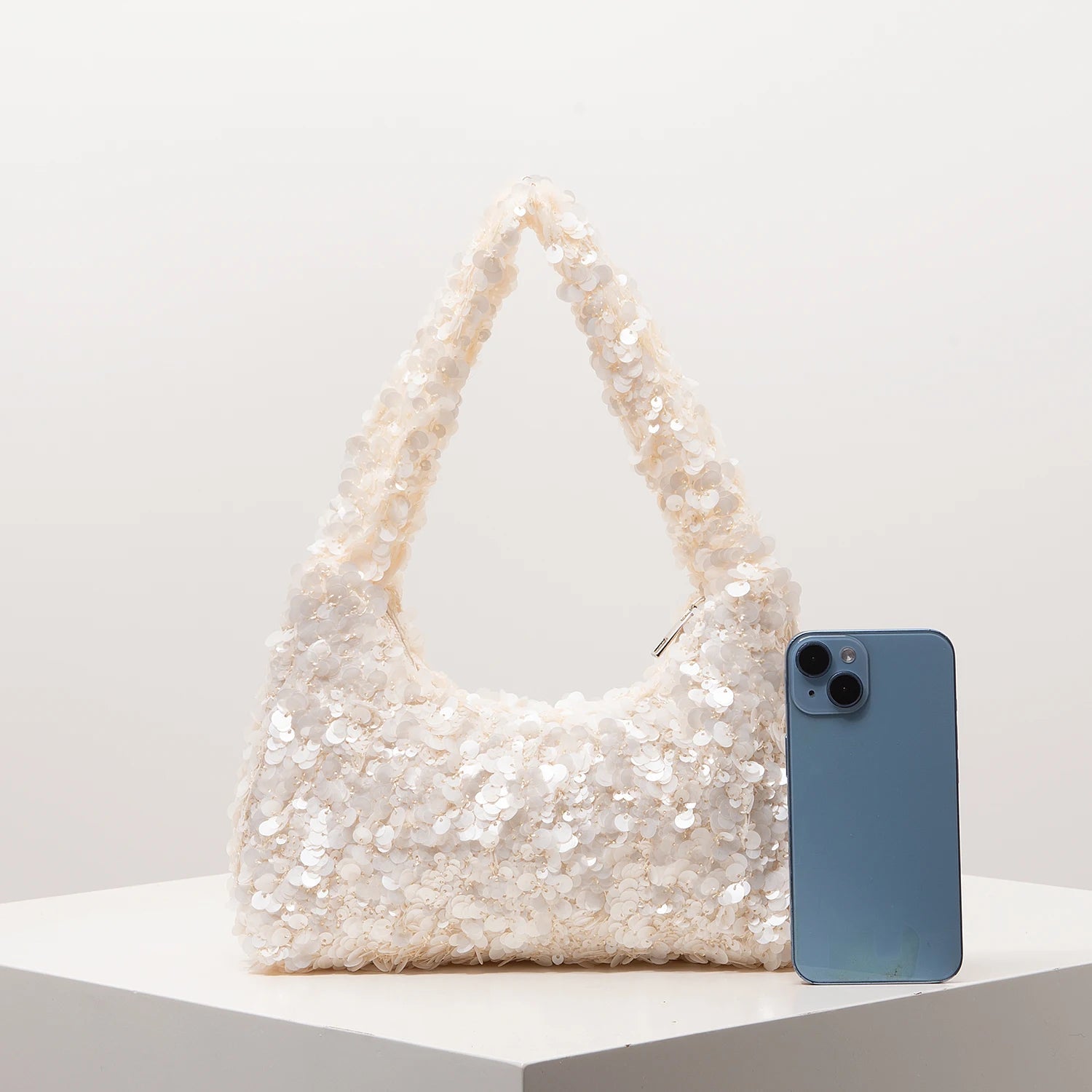 SOERA Sophia Sequin Evening Shoulder Bag - Bag - Beige