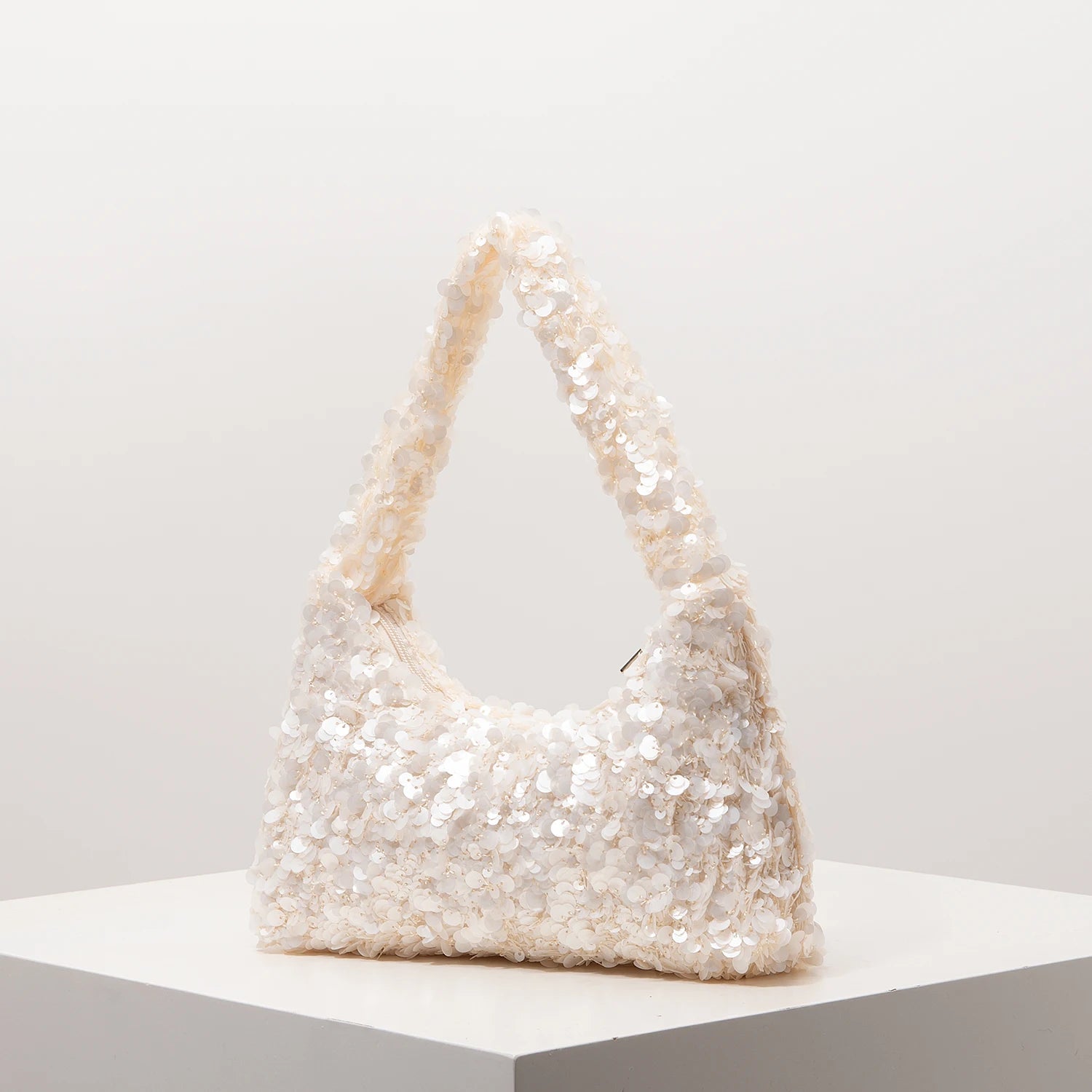 SOERA Sophia Sequin Evening Shoulder Bag - Bag - Beige