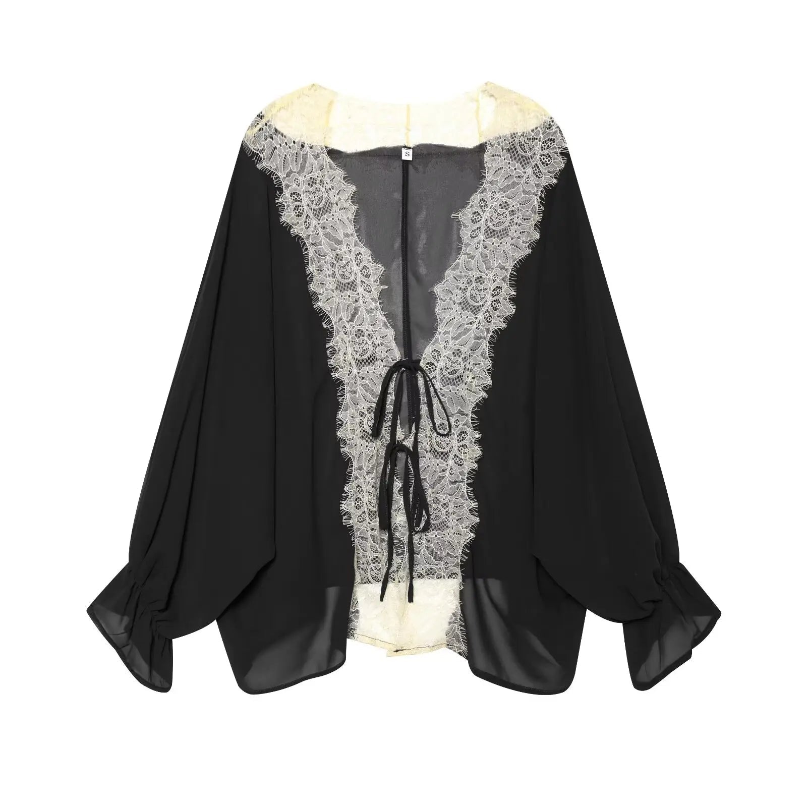 SOERA Aisnera Lace Patchwork Blouse - Blouse - SOERA-750723-BLA-XS-00931 Black XS