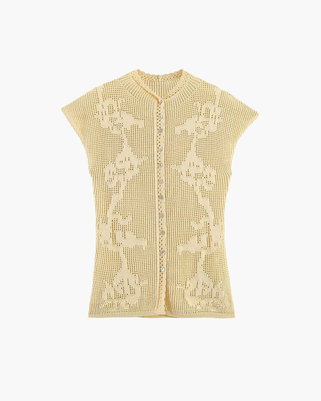 SOERA Anne Knitted Cardigan Top - Blouse - SOERA-114115-2-S-70563 Yellow S