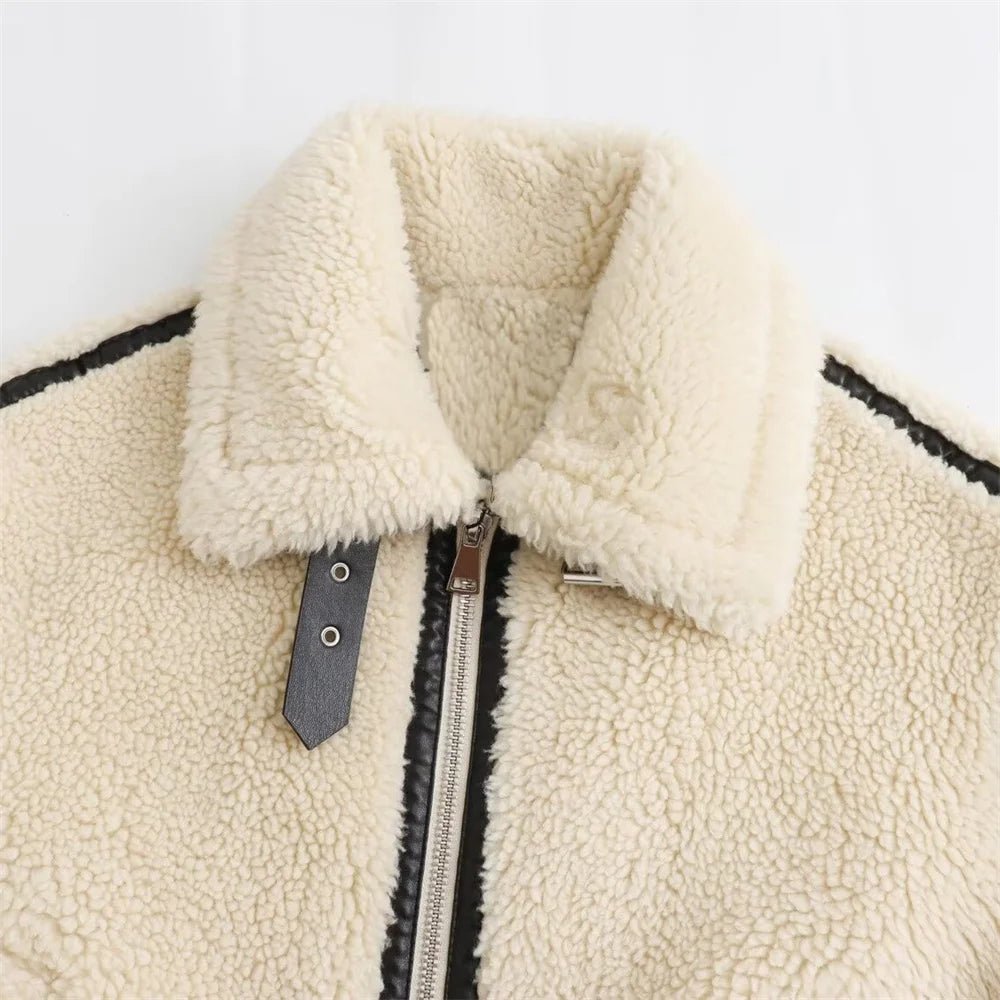 SOERA Chantal Boucle Bomber Jacket - Coats & Jackets - 1005007509011560-;Py1764102180596021294 Creme L