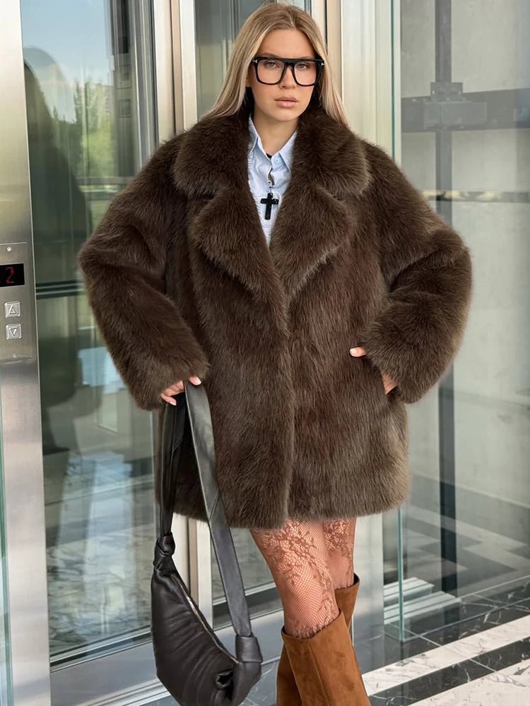 SOERA Lena Oversized Faux Fur Coat - Coats & Jackets - 3256810183956552-;MN1766488746367318162 S
