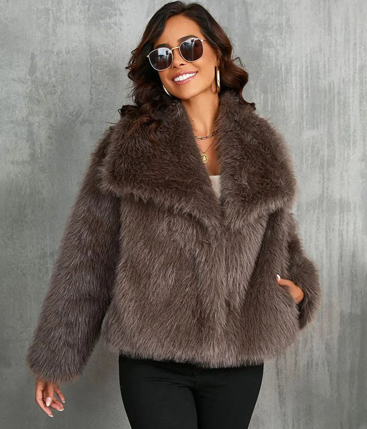 SOERA Mandy Faux Fur Jacket - Coats & Jackets - BR1761641699275372822 Brown L