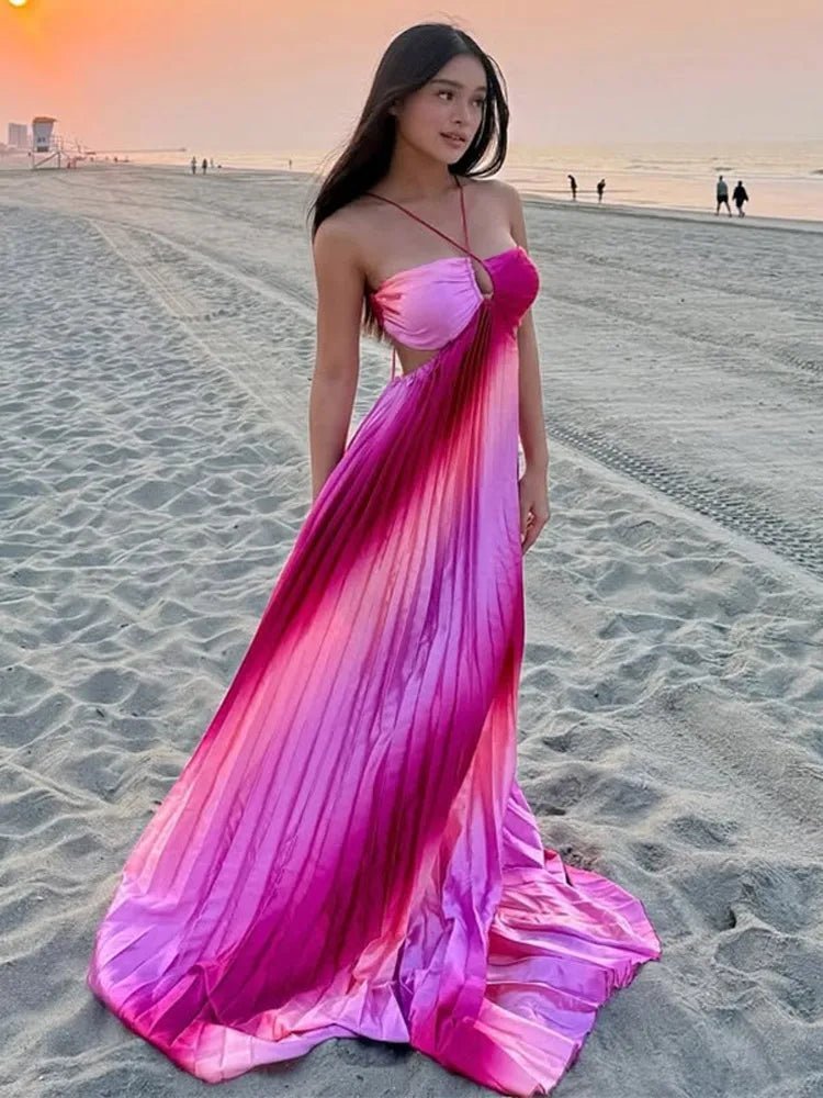 SOERA Lena Ombre Pleated Structured Maxi Dress - Dress - SOERA-919235-DEF-OS-18564 S