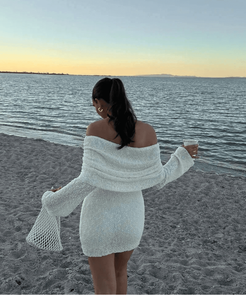 SOERA Bianca Off-Shoulder Bodycon Knit Mini Dress - Dress - XS