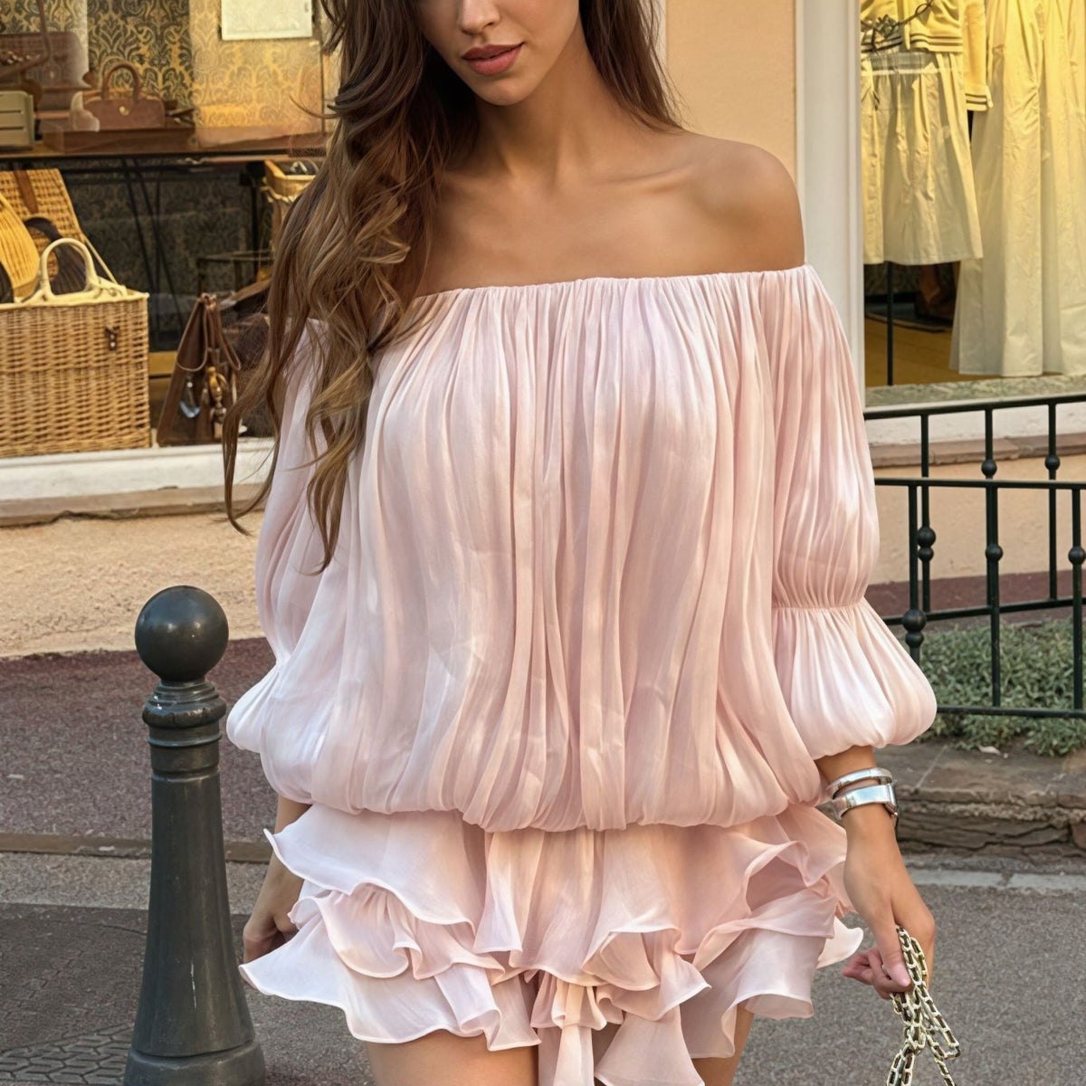 Bianca Off-Shoulder Ruffle Tiered Mini Dress - Off-Shoulder Dresses for Women - Tiered Mini Dress