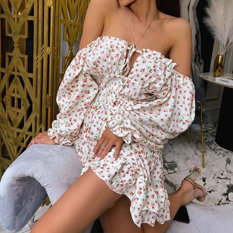 SOERA Bianca Off - Shoulder Ruffled Mini Dress - Dress - White S