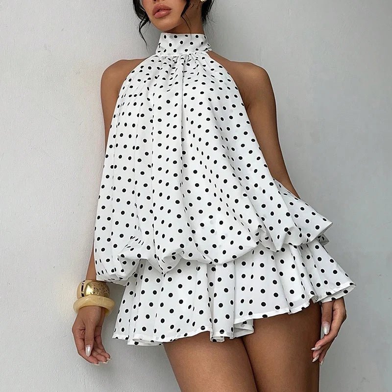SOERA Eden Halter Backless Mini Dress - Dress - Polka Dot S