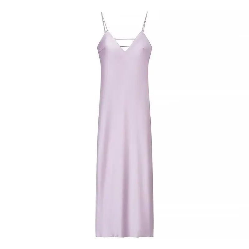 SOERA Kirra Satin Backless Maxi Dress - Dress - Light Purple XS