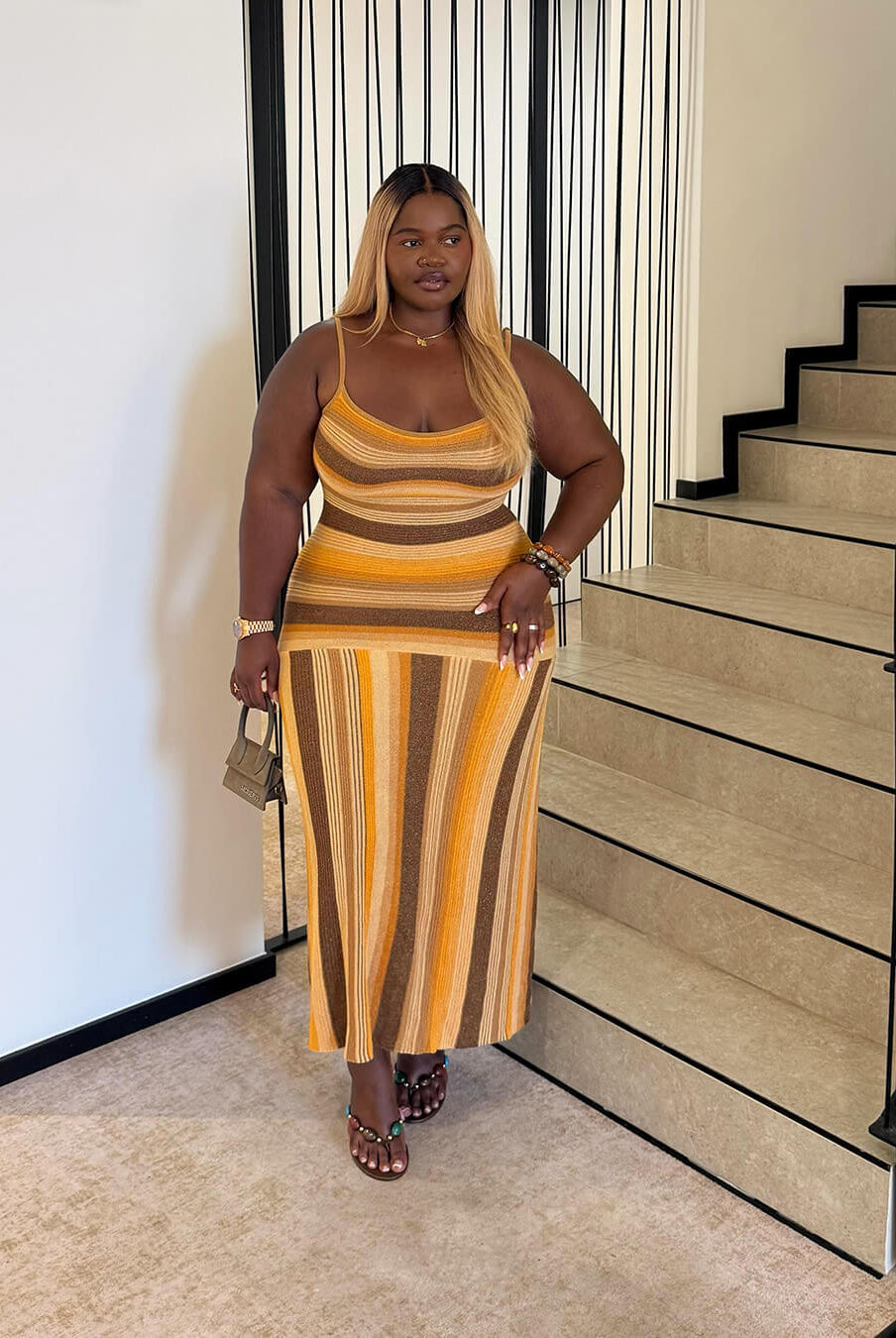SOERA Martha Striped Knit Midi Dress - Dress - SOERA-684931-S-OS-49411 S