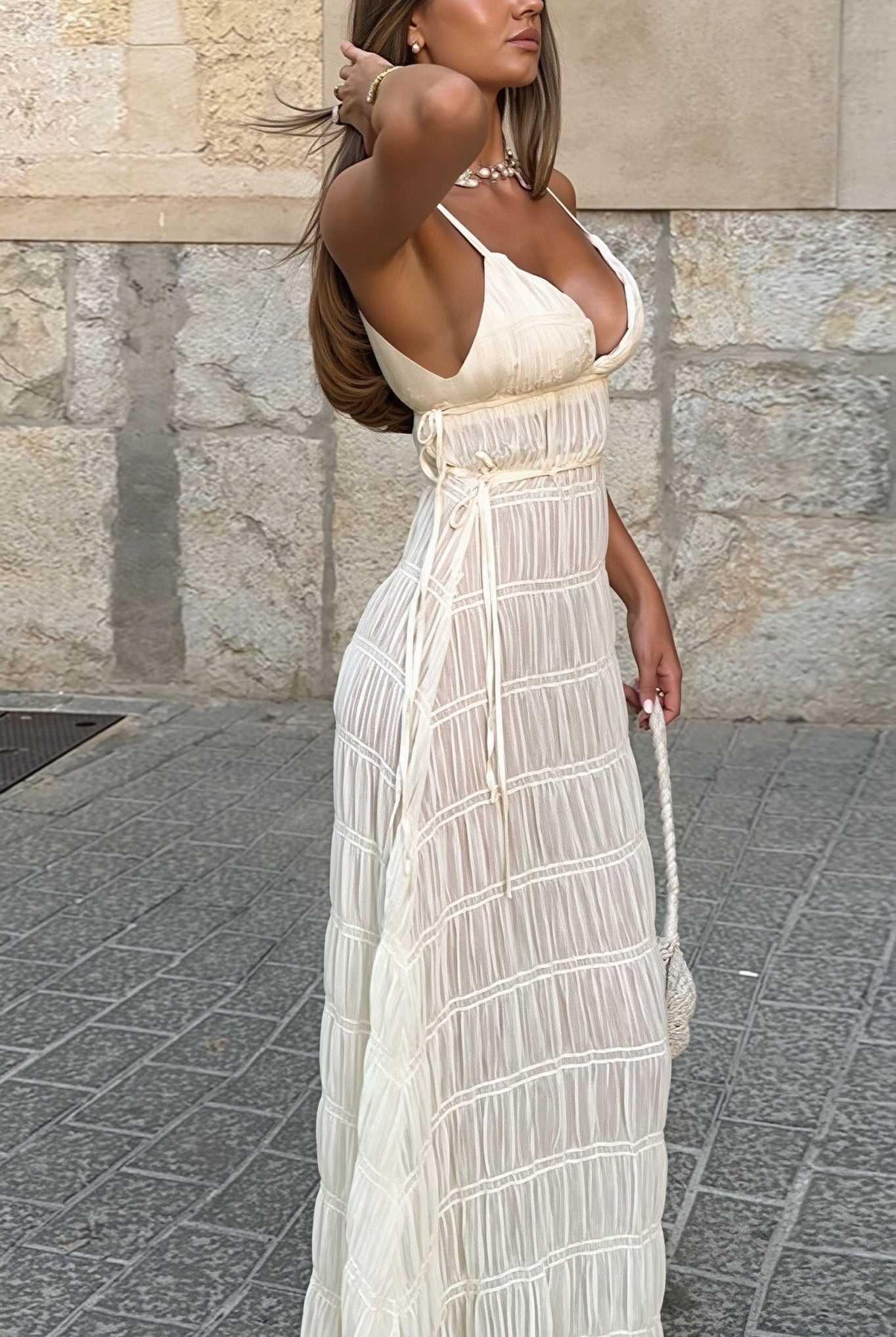 SOERA Miranda Ribbed Knit Maxi Dress - Dress - SOERA-712259-APR-S-15011 Apricot S