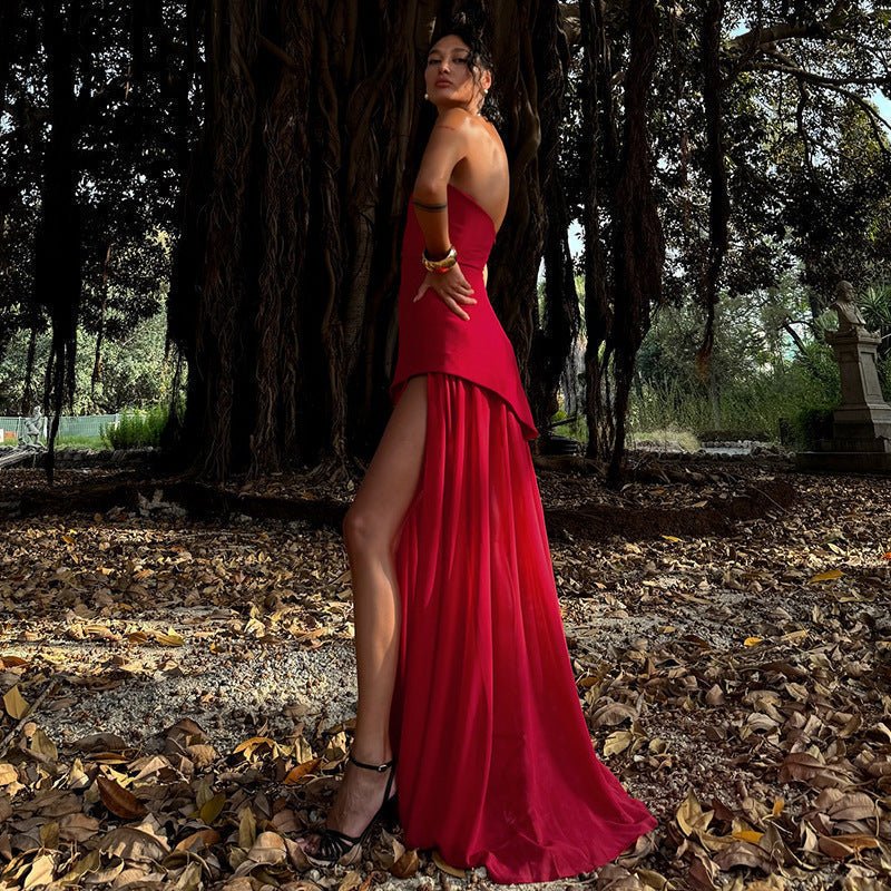SOERA Sienna Asymmetric Maxi Dress - Dress - SOERA-763011-BRO-L-65091 Brown L