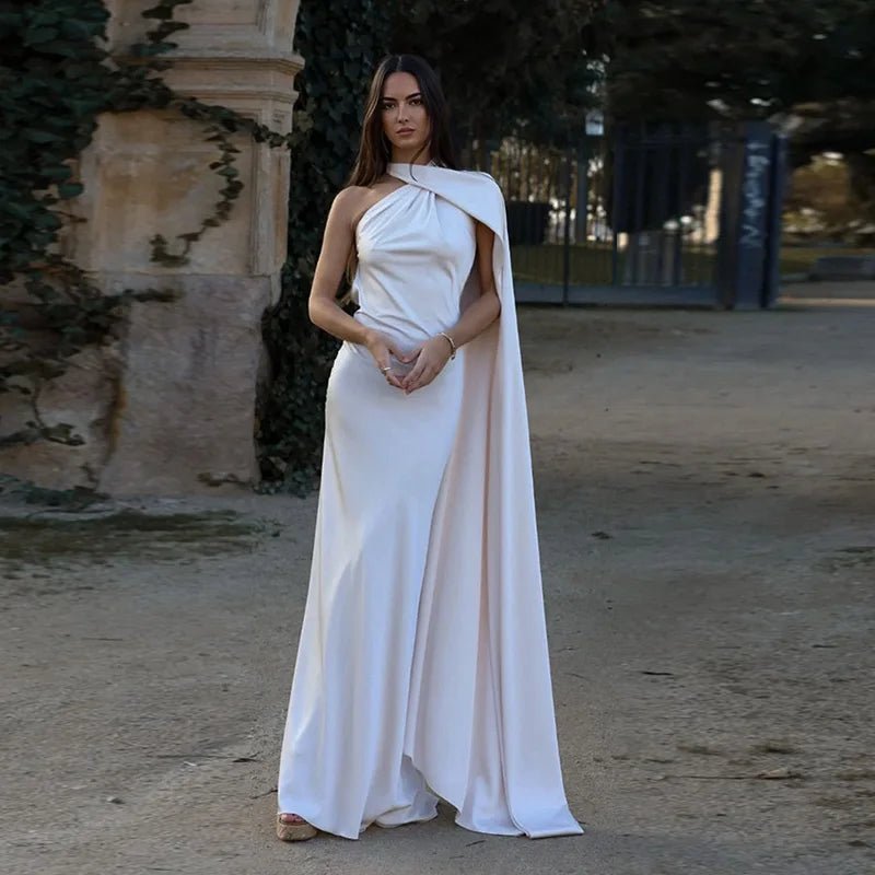 SOERA Yanna Halter Backless Satin Dress - Dress - White S