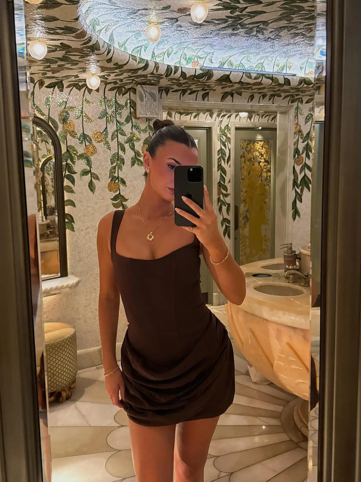 SOERA Amy Sleeveless Mini Dress - Dresses - 1005009974421308-;Ru1770650302909615646 Brown S