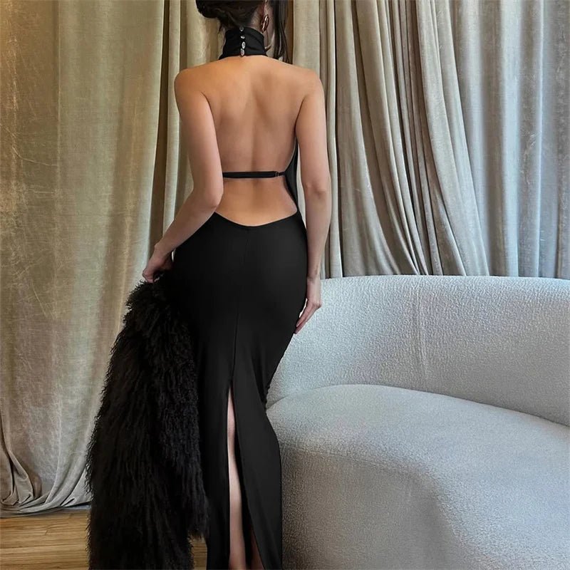 SOERA Bianca Sleeveless Backless Slit Maxi Dress - Dresses - Brown XS