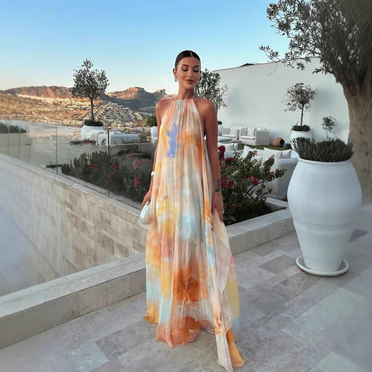 SOERA Cara Halter Neck Lace-Up Maxi Dress - Dresses - S