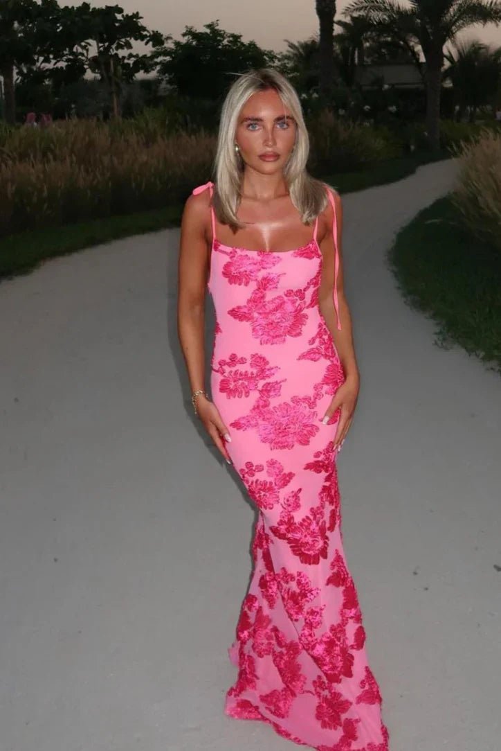 SOERA Jara Sleeveless Floral Maxi Dress - Dresses - Pink L