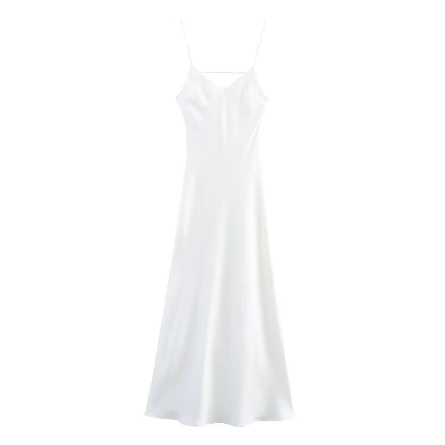 SOERA Kirra Satin Backless Maxi Dress - Dresses - White XS