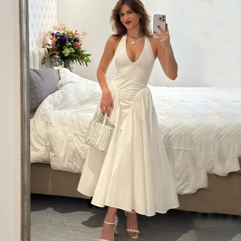 SOERA Kristy Deep Neck Maxi Dress - Dresses - 1005007292890333-;gG1771582051650690095 Light Blue M
