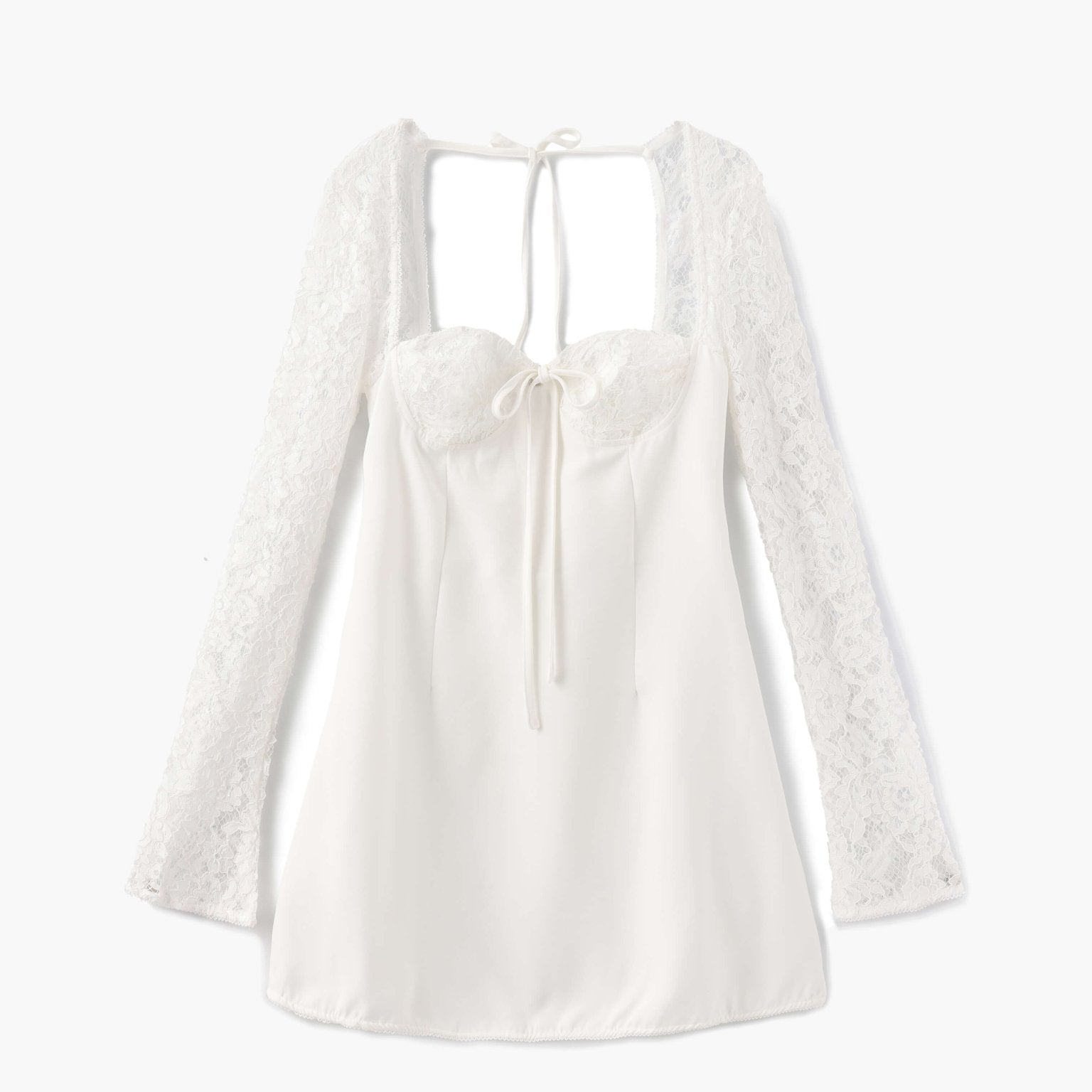 SOERA Louise mini dress with lace details - Dresses - DWOD4-HT169001 white XS