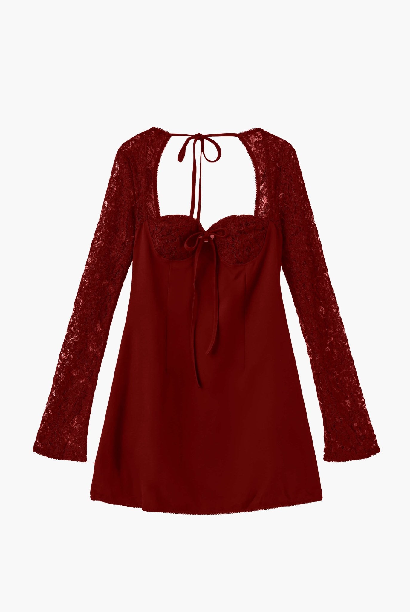SOERA Louise mini dress with lace details - Dresses - DWOD4-HT169011 red XS