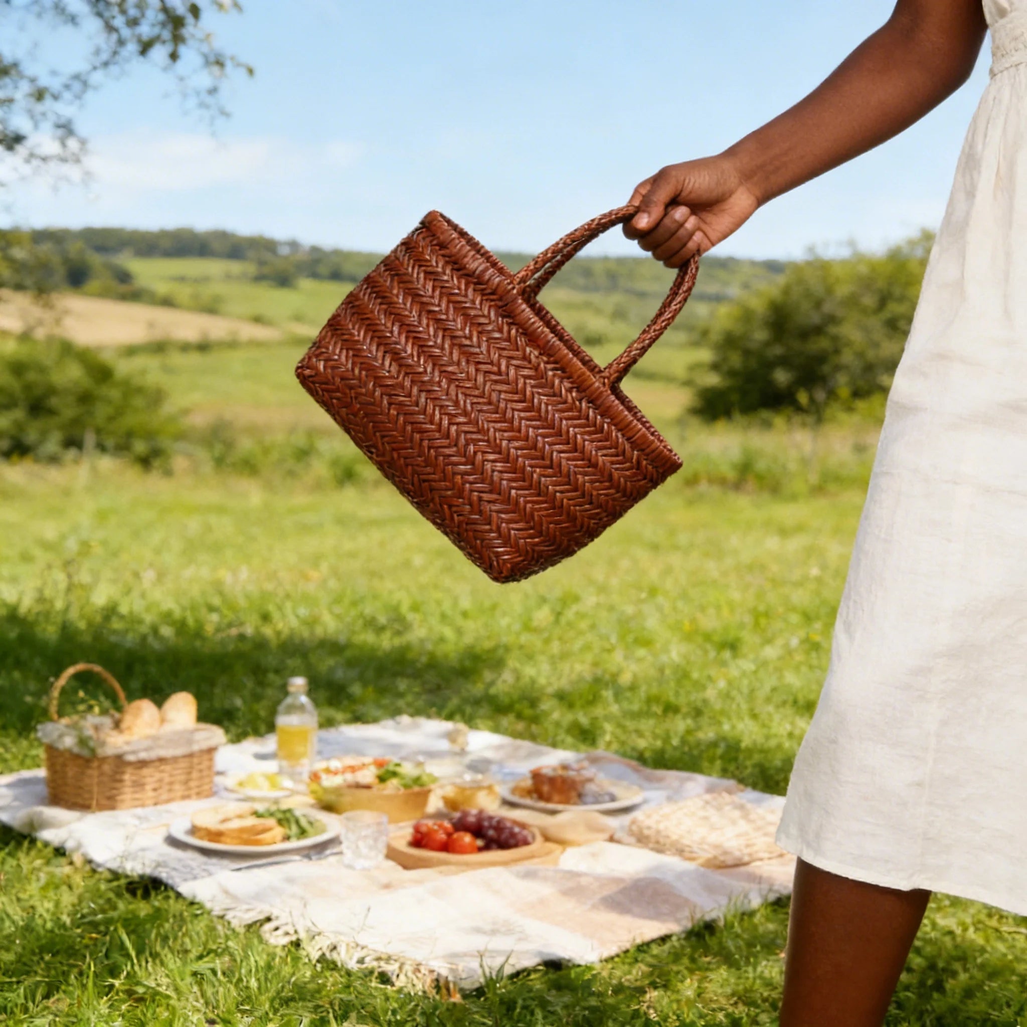 SOERA Anais Handwoven Leather Tote Bag - Handbags - Brown
