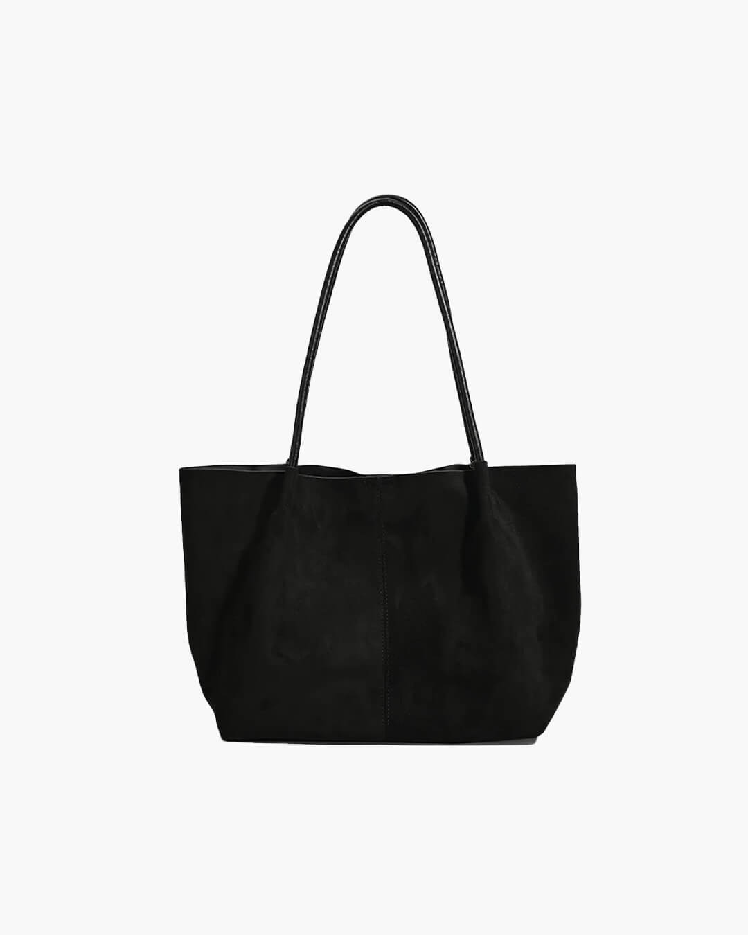 SOERA Cheska Suede Tote Bag with Pouch - Handbags - 3256809732999008-;AO1763048696870976999 Black