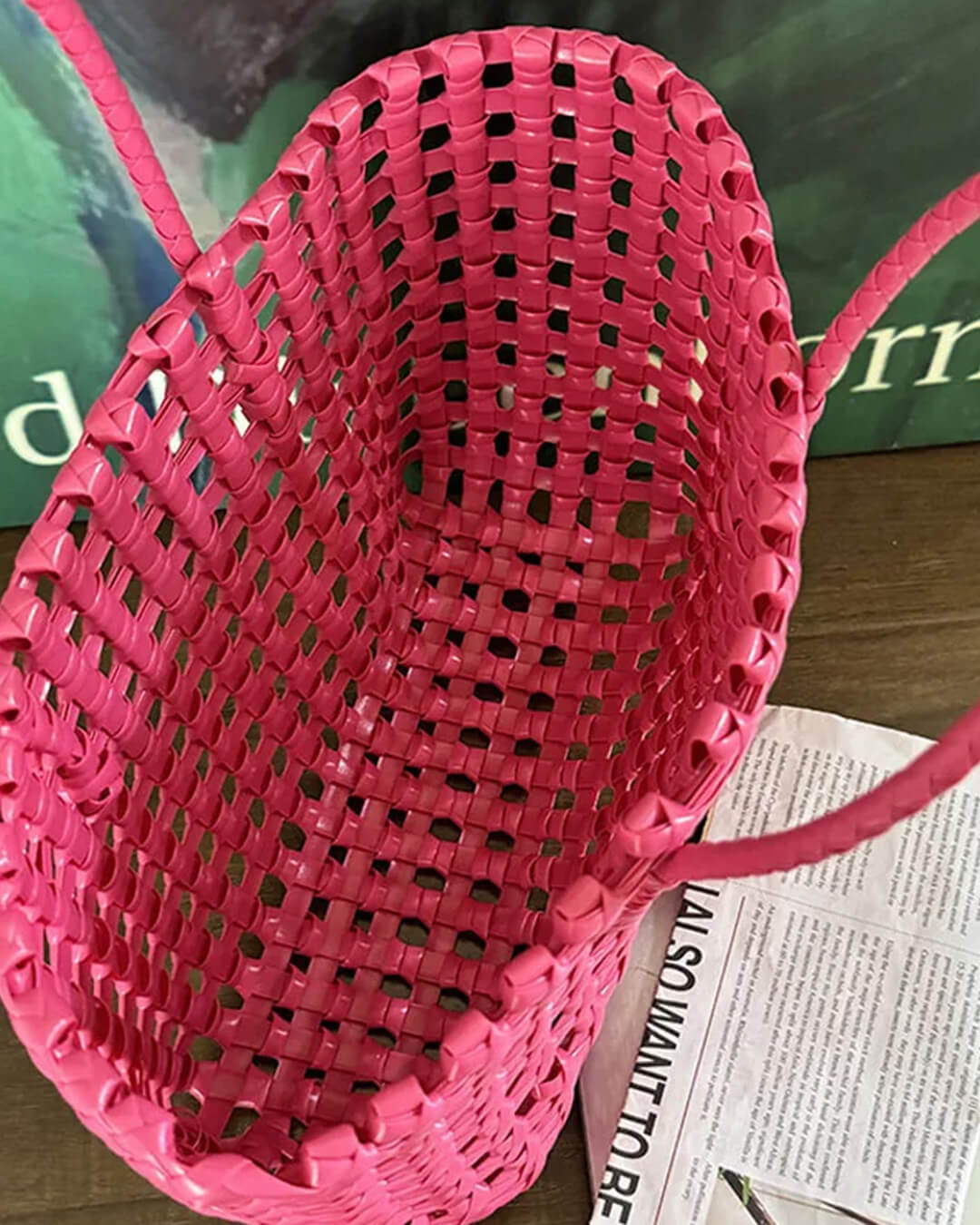 SOERA Cresta Open-Weave Tote Bag - Handbags - Rose