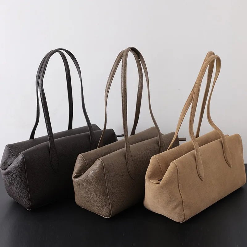 SOERA Elena Genuine Leather Tote Bag - Handbags - Suede 30
