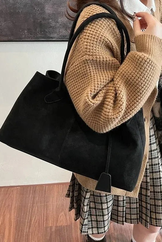 SOERA Joan Vegan Suede Bag - Handbags - 3256809459981451-;GH1757549907235813391 Black