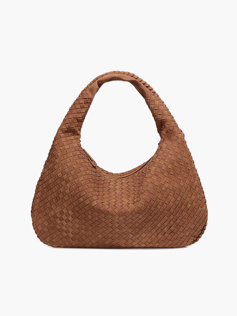 SOERA Suede Woven Bag XL - Handbags - Light Brown