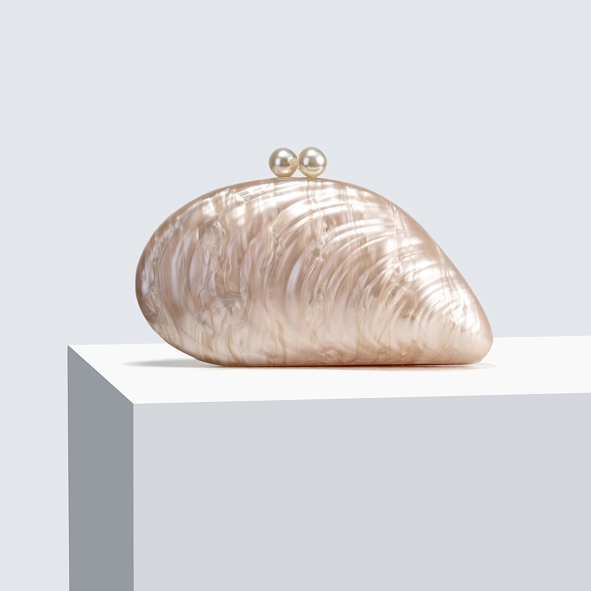 SOERA Valentina Shell - Shaped Clutch Purse - Handbags - Cream