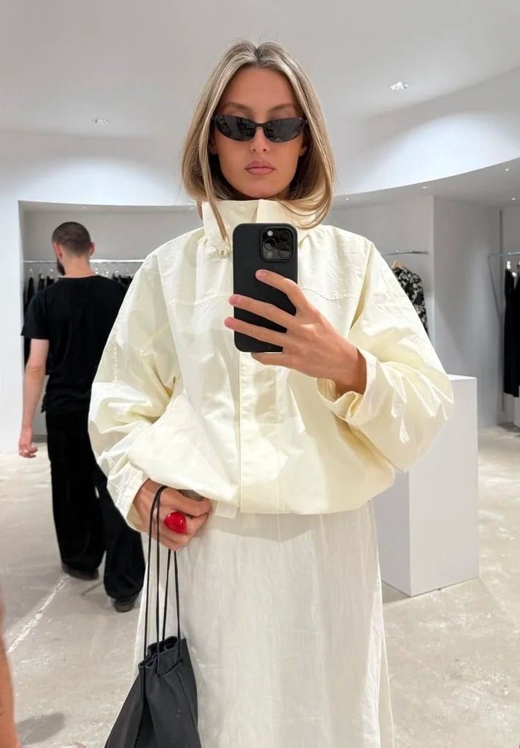 SOERA Farah Funnel Neck Windbreaker Jacket - Jacket - White M