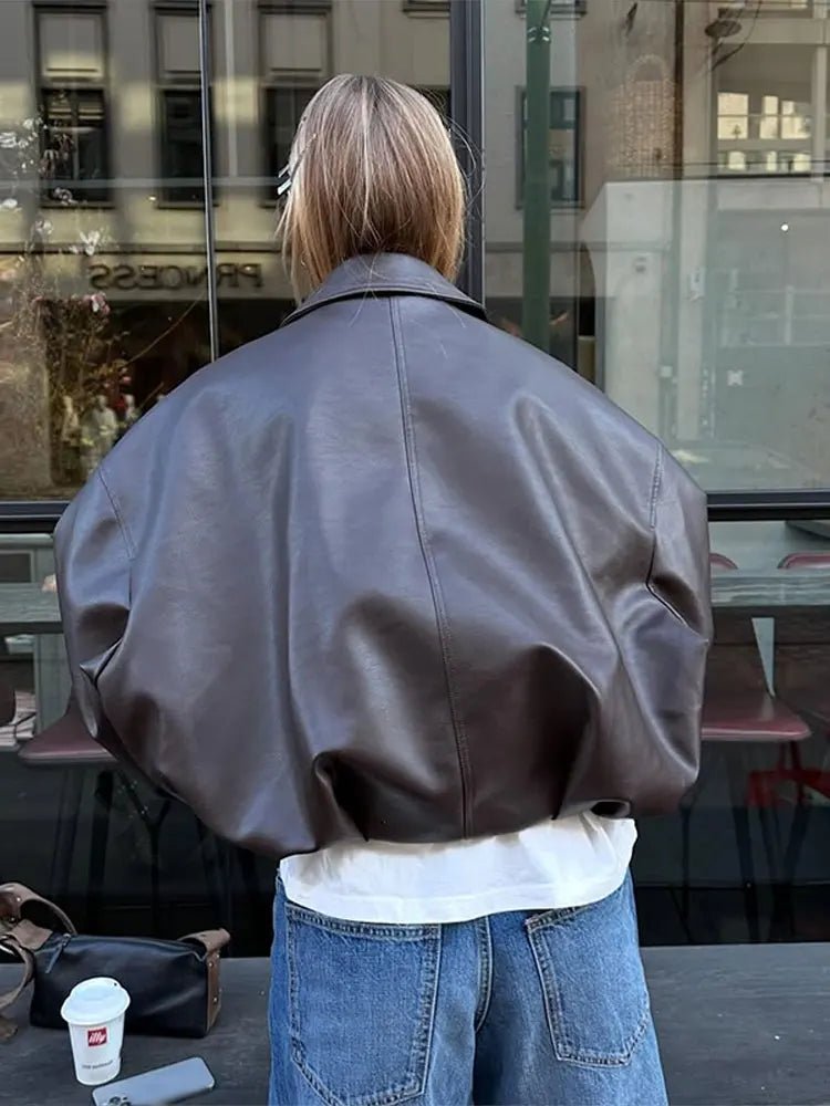 SOERA Caroline Vegan Leather Jacket - Jackets - gx1760504685429631031 Brown S