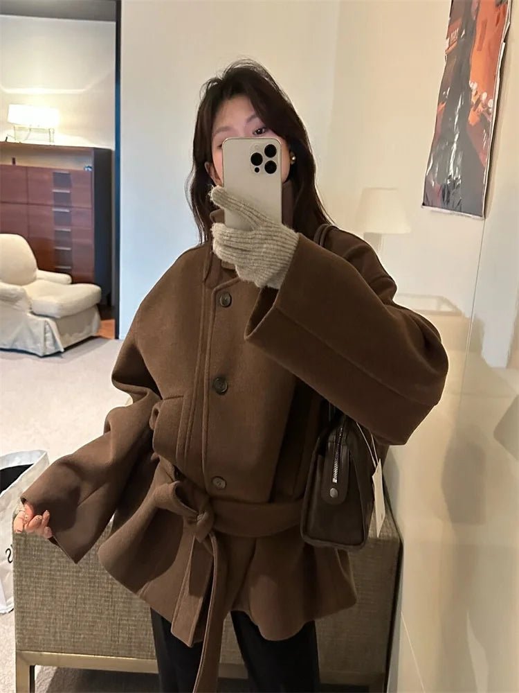 SOERA Charlene High Collar Coat - Jackets - Bm1762345864136191002 Brown M