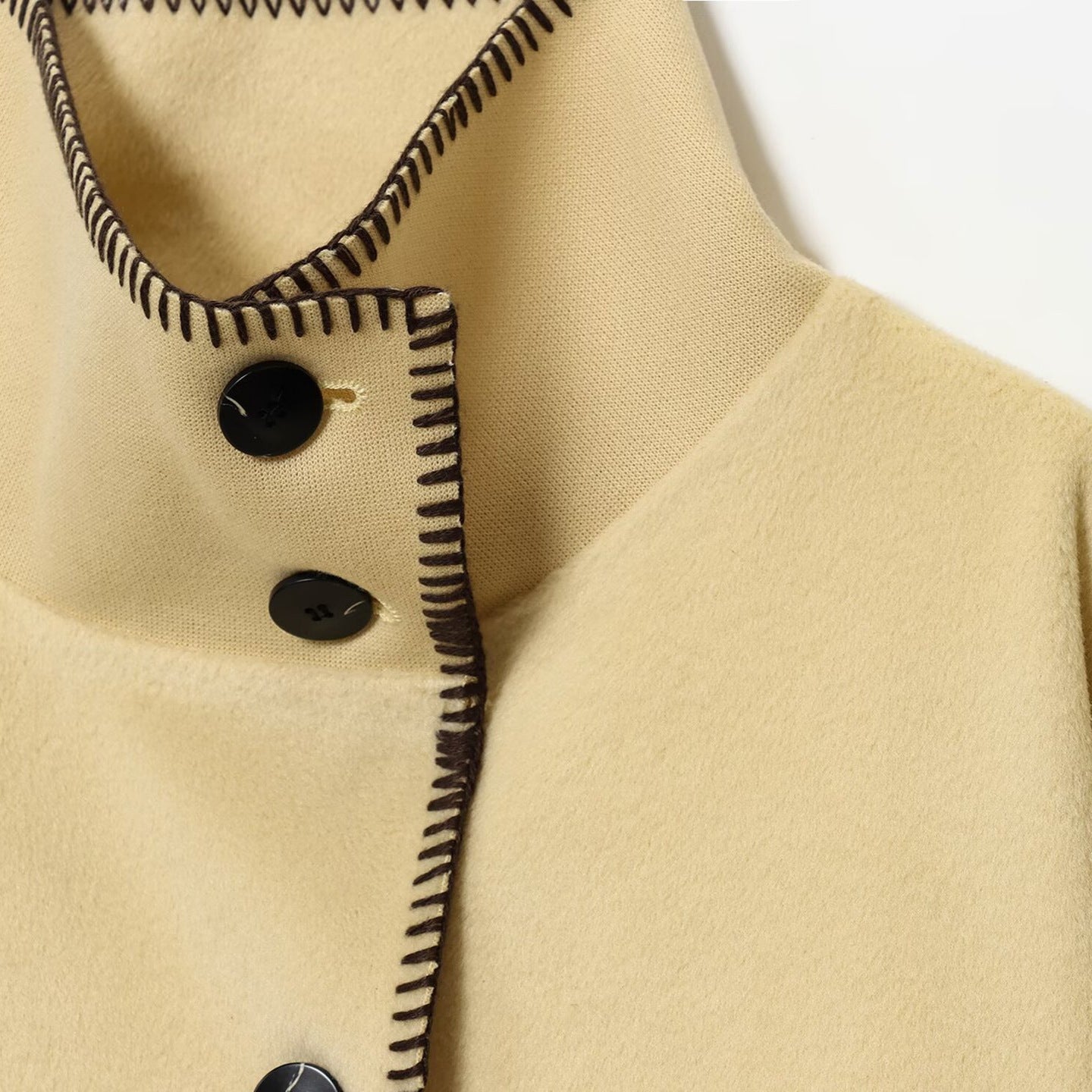 SOERA Emily High Neck Button Jacket - Jackets - VH1763304746538835725 Yellow L