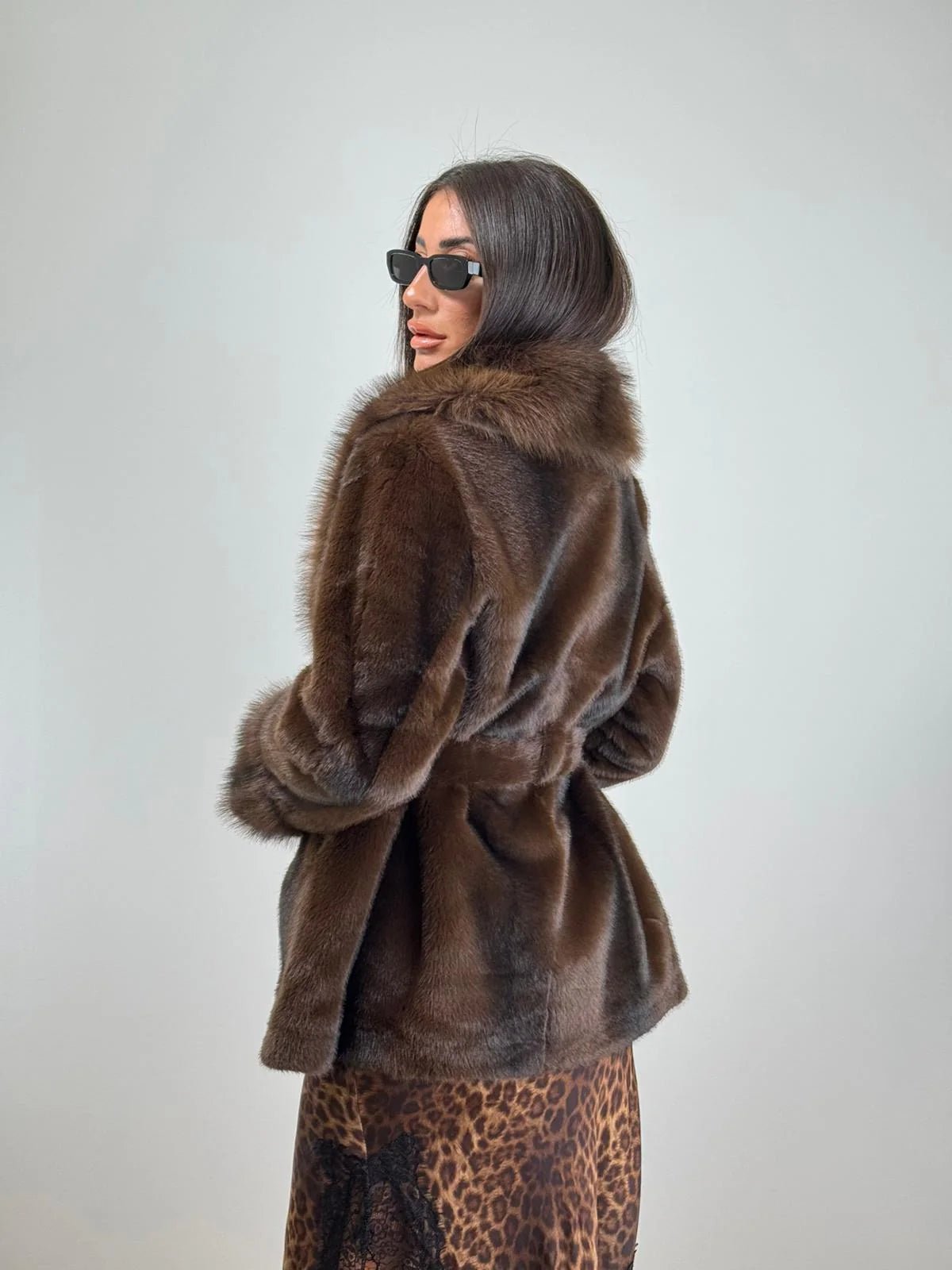 SOERA Louise Faux Fur Coat - Jackets - L Coffee