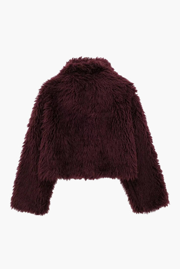 SOERA Mia Faux Fur Jacket - jackets - Soera-Mia-Faux-Fur-Jacket-Burgundy/S Burgundy S
