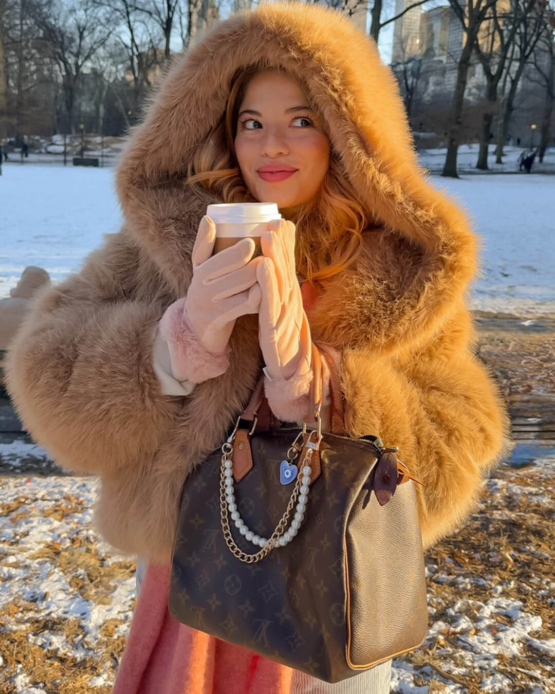 SOERA Nicki Hooded Faux Fur Coat - Jackets - 3256807796431286-;tp1766554850897530383 Brown XS