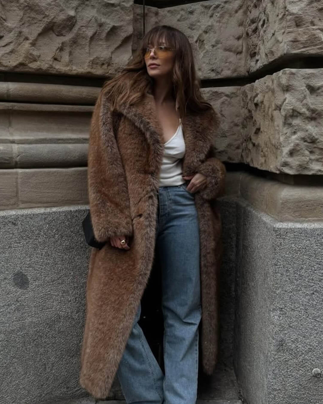 SOERA Paloma Faux Fur Long Coat - Jackets - 3256810289297476-;NK1766554850742732501 L Brown