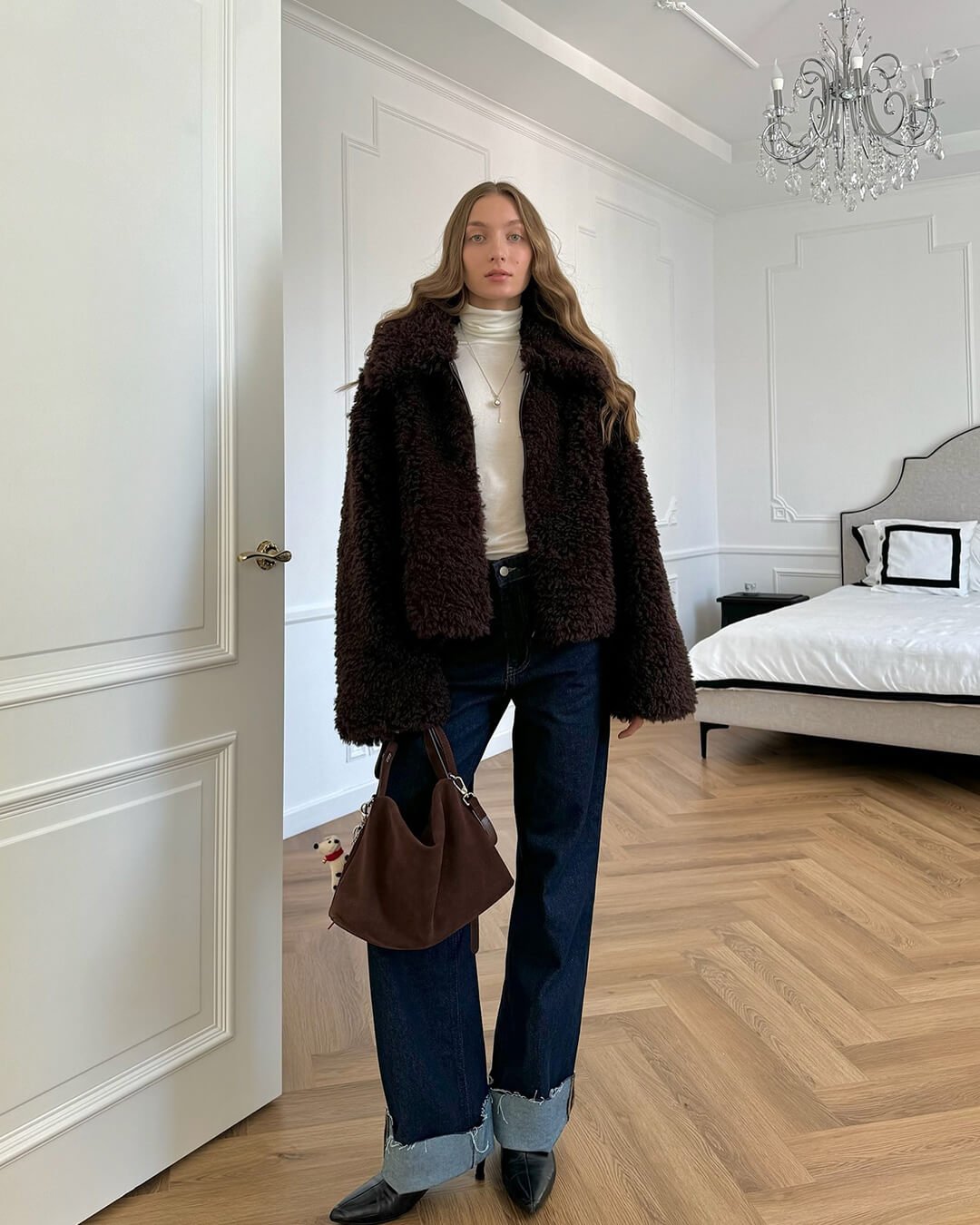 SOERA Porsha Faux Fur Teddy Jacket - Jackets - 3256809998082516-;OJ1763625122409991949 Dark Brown L